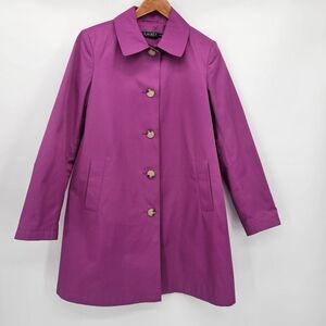 Lauren Ralph Lauren Cotton Blend Fuscia Trench Coat Womens Size Medium